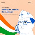 Netaji subhash chandra bose jayanti banner design Royalty Free Stock Photo