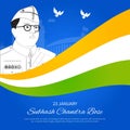 Netaji subhash chandra bose jayanti banner design Royalty Free Stock Photo