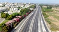 Netanya  Israel from a bird\'s eye view. Top-down view of the city during the Yom Kippur holiday Royalty Free Stock Photo