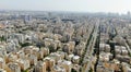 Netanya  Israel from a bird\'s eye view. Top-down view of the city during the Yom Kippur holiday Royalty Free Stock Photo