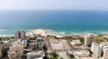 Netanya  Israel from a bird\'s eye view. Top-down view of the city during the Yom Kippur holiday Royalty Free Stock Photo
