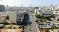 Netanya  Israel from a bird\'s eye view. Top-down view of the city during the Yom Kippur Royalty Free Stock Photo