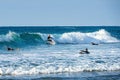 12/18/2018 Netanya, Israel, the surfer rides on the wave and perform tricks on a wave