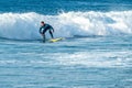 12/18/2018 Netanya, Israel, the surfer rides on the wave and perform tricks on a wave