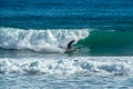 12/18/2018 Netanya, Israel, the surfer rides on the wave and perform tricks on a wave