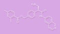 Netarsudil drug molecule. Used in treatment of ocular hypertension and glaucoma. Skeletal formula.