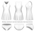 Netball bodysuit vector templates. Royalty Free Stock Photo