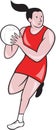 Netball Player Catching Ball Isolated Cartoon Royalty Free Stock Photo