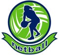 Netball player passing ball