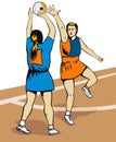 Netball player shooting Royalty Free Stock Photo