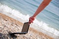 Netbook At The Beach