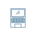 Netbook line icon concept. Netbook flat vector symbol, sign, outline illustration.
