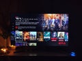 Netflix app on tv screen playing and the `Wu Assassins` series logo behind