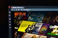 Netflix website on computer screen
