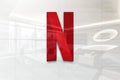 Netflix 1 on iphone realistic texture Royalty Free Stock Photo
