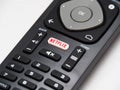 Netflix key button on TV remote controller Royalty Free Stock Photo