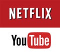 Netflix VS YOUTUBE Logo Editorial Vector