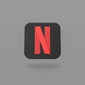 Netflix Logo on Flat Dark Gray Background