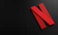 Netflix Logo Minimal Simple Design Template. Copy Space 3D Royalty Free Stock Photo