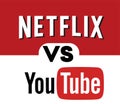 Netflix VS YOUTUBE Logo Editorial Vector