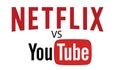 Netflix VS YOUTUBE Logo Editorial Vector