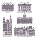 Netherland or Dutch architecture in thin line