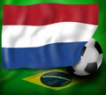 Netherland Flag And Brazil Background Flag
