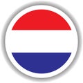 Netherland flag round shape Vectors Royalty Free Stock Photo