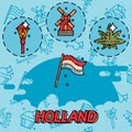 Netherland Flat Icons Design