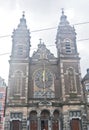 Netherland historical and modern buildings along the Amsterdam river canal