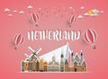 Netherland Landmark Global Travel And Journey paper background.