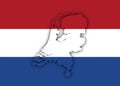 Netherland map and flag Illustration Country Background