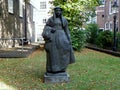 Netherlands, Amsterdam, Begijnhof 30, Begijnhof, statue of a Beguine in the courtyard