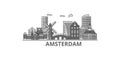 Netherlands, Amsterdam City city skyline isolated vector illustration, icons Royalty Free Stock Photo