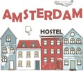 Netherlands, Amsterdam City line travel skyline set. Amsterdam City outline city vector illustration, symbol, travel Royalty Free Stock Photo