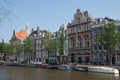 Netherlands Amsterdam city view cityscape canals boats churches old city