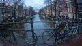 Stolen bicycle at Amsterdam canal, taken from rail