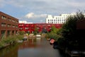 Netherlands, Amsterdam, 350 Eva BesnyÃÂ¶straat, red housing estate along the waterfront