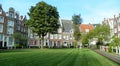 Netherlands, Amsterdam, Nieuwezijds Voorburgwal 373, Begijnhof, courtyard with lawn