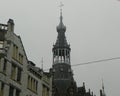 Netherlands, Amsterdam, Raadhuisstraat, Magna Plaza, tower with a spire and a weather vane