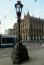 Netherlands, Amsterdam, 8 Raadhuisstraat, metal wrought iron street lamp