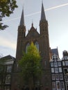 Netherlands, Amsterdam, 409 Singel, De Krijtberg Kerk, view of the church from the canal embankment