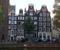 Netherlands, Amsterdam, 409 Singel, house with white windows on the waterfront