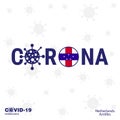 Netherlands Antilles Coronavirus Typography. COVID-19 country banner