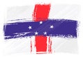 Grunge painted Netherlands Antilles flag