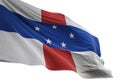 Netherlands Antilles national flag waving isolated on white background 3d illustration