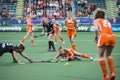 Netherlands beats Belgium during the Hockey World Cup 2014 Royalty Free Stock Photo