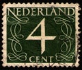 NETHERLANDS - CIRCA 1946: Postal stamp printed in the Netherlands (Holland), shows value of 4 cent