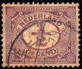 NETHERLANDS - CIRCA 1899: Postal stamp printed in the Netherlands, shows value of half dutch cent
