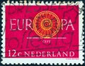 NETHERLANDS - CIRCA 1960: A stamp printed in the Netherlands from the `Europa` issue shows Conference Emblem, circa 1960.